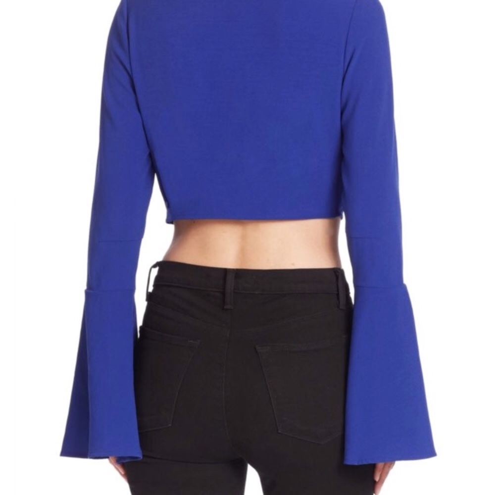 Kendall + Kylie Crop Top Bell Sleeve Blouse NEW - Picture 3 of 7